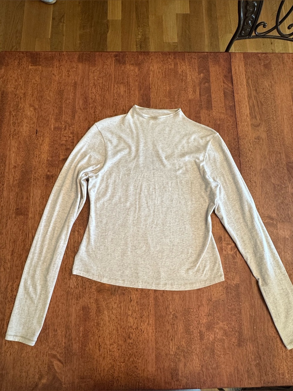 Skims Cotton Jersey Long Sleeve Turtleneck in creamy white, size XL